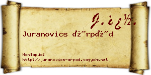 Juranovics Árpád névjegykártya