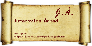 Juranovics Árpád névjegykártya